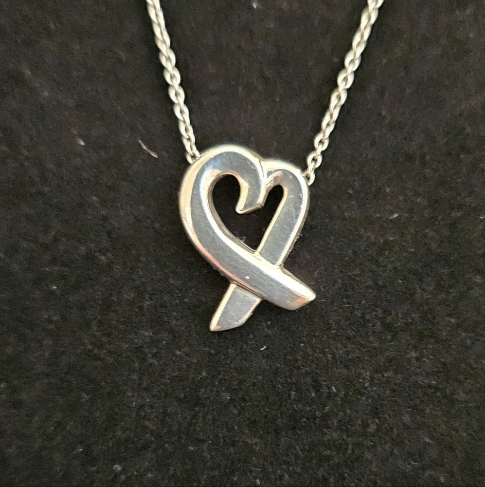 Tiffany & Co .925 Silver heart Necklace Authentic